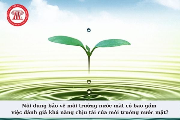 Nội dung bảo vệ môi trường nước mặt có bao gồm việc đánh giá khả năng chịu tải của môi trường nước mặt?