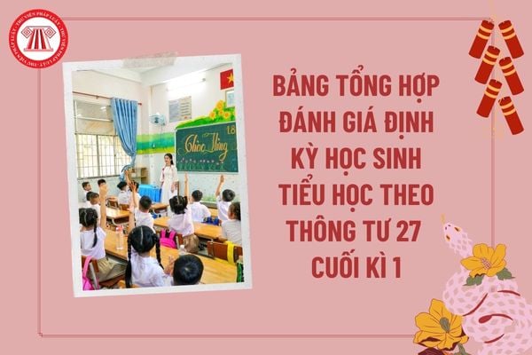 Bảng tổng hợp đánh giá học sinh tiểu học theo Thông tư 27 cuối học kì 1 năm học 2024 2025? Tải mẫu ở đâu?