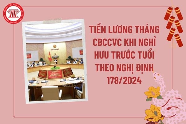 Tiền lương tháng CBCCVC khi nghỉ hưu trước tuổi theo Nghị định 178 2024 gồm các khoản nào? Chế độ về hưu trước tuổi mới nhất?