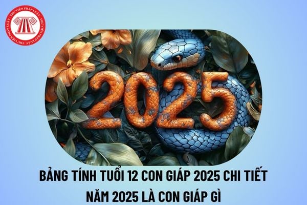 Bảng tính tuổi theo 12 con giáp 2025 chi tiết? Bảng xem tuổi 12 con giáp theo năm sinh 2025? Năm 2025 là con giáp gì?