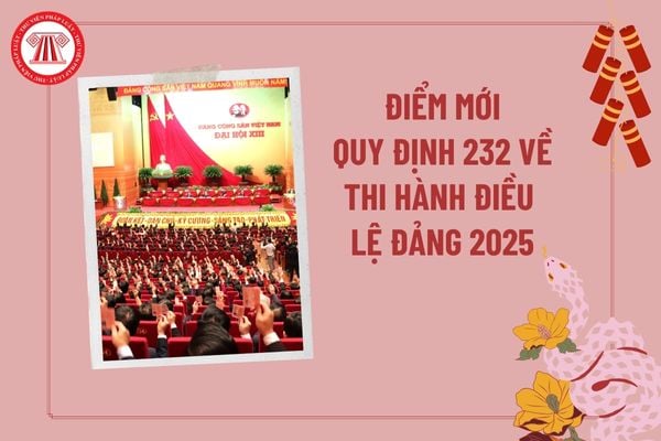 Điểm mới Quy định 232 thi hành Điều lệ Đảng năm 2025? Quy định 232 và Hướng dẫn 01 về thi hành Điều lệ Đảng 2025?