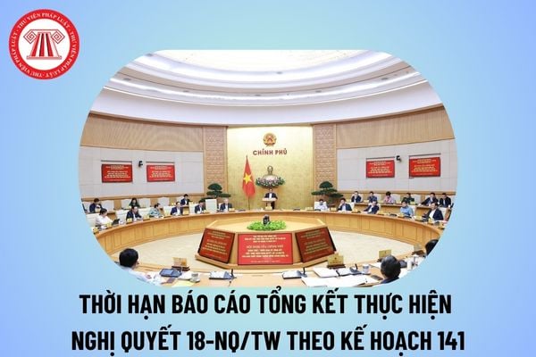 Thời hạn báo cáo tổng kết thực hiện Nghị quyết 18-NQ/TW theo Kế hoạch 141/KH-BCĐTKNQ18 là khi nào?