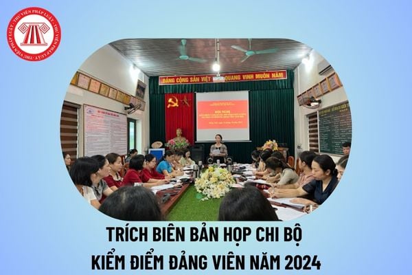 Trích biên bản họp chi bộ kiểm điểm Đảng viên năm 2024? Trích biên bản họp kiểm điểm Đảng viên của chi bộ năm 2024?