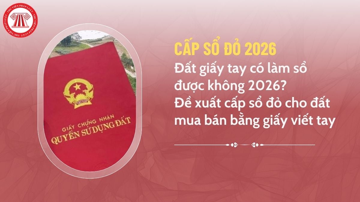 Đất giấy tay có làm sổ được không 2026? Đề xuất cấp sổ đỏ cho đất mua bán bằng giấy viết tay trước 2024 mới nhất?