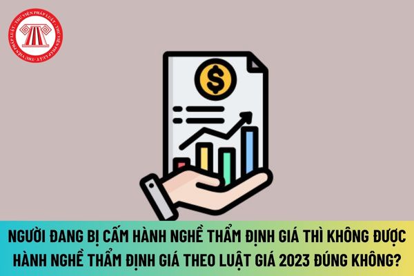 Người đang bị cấm hành nghề thẩm định giá thì không được hành nghề thẩm định giá theo Luật Giá 2023 đúng không?