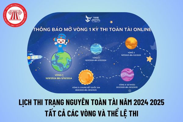 Lịch thi Trạng Nguyên Toàn Tài năm 2024 2025 tất cả các vòng? Thể lệ thi Trạng Nguyên Toàn Tài năm 2024 2025 ra sao?