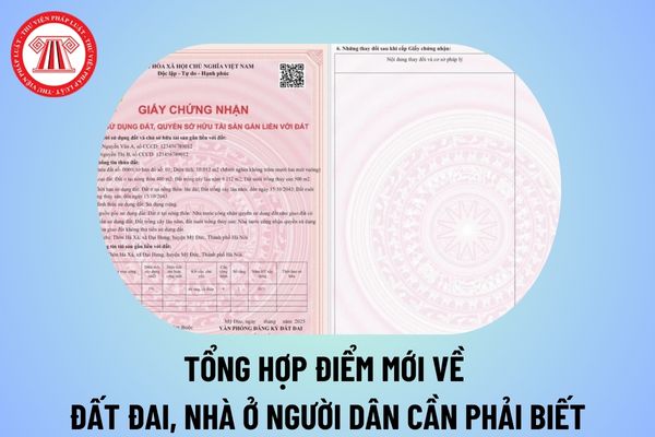 Hàng loạt điểm mới về đất đai, nhà ở từ tháng 8/2024 người dân cần phải biết? Thẩm quyền cấp sổ đỏ ra sao?