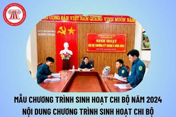 Mẫu chương trình sinh hoạt chi bộ hàng tháng năm 2024? Nội dung sinh hoạt chi bộ hàng tháng 2024 thế nào? 