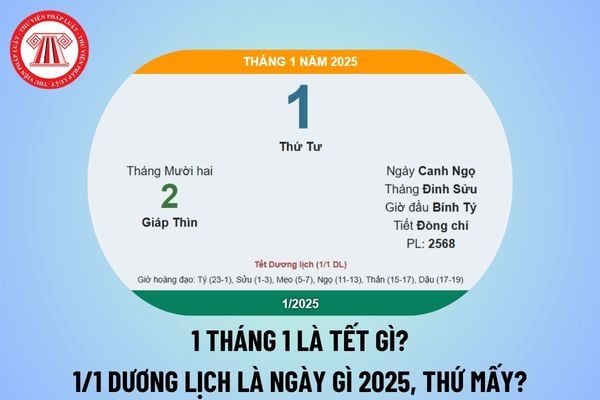 1 tháng 1 là tết gì? 1 1 dương lịch là ngày gì? Ngày 1 tháng 1 năm 2025 là ngày gì? Ngày 1 1 2025 thứ mấy?