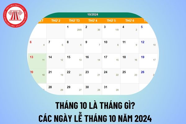 Tháng 10 là tháng gì? Các ngày lễ trong tháng 10 năm 2024? Ý nghĩa tháng 10 năm 2024 như thế nào?