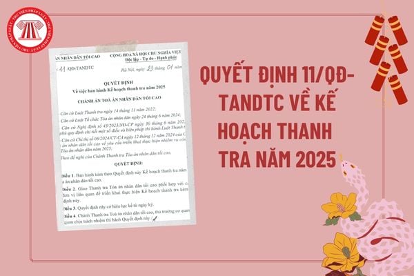 Quyết định 11/QĐ-TANDTC về Kế hoạch thanh tra năm 2025? Nội dung thanh tra năm 2025 như thế nào?