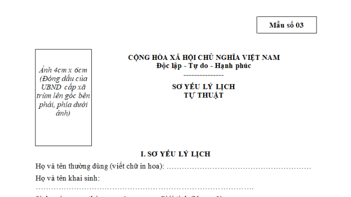 Mẫu sơ yếu lý lịch tự thuật do Bộ Quốc phòng ban hành theo Thông tư 65 mới nhất? Tải về sơ yếu lý lịch tự thuật?