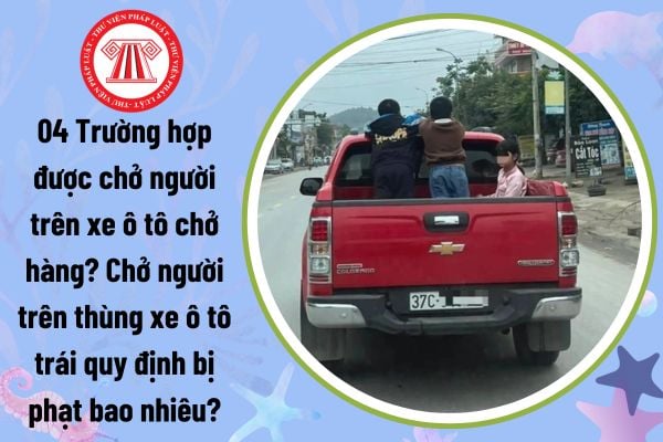 04 Trường hợp được chở người trên xe ô tô chở hàng? Chở người trên thùng xe ô tô trái quy định bị phạt bao nhiêu?