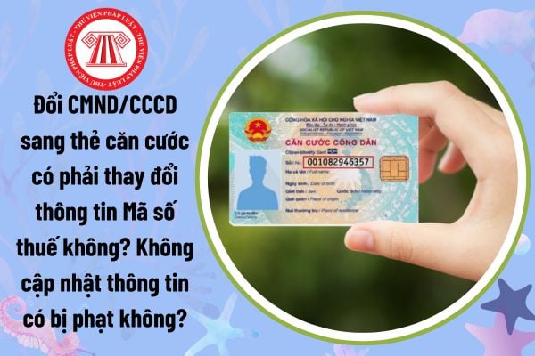 Đổi CMND/CCCD sang thẻ căn cước có phải thay đổi thông tin Mã số thuế không? Không cập nhật thông tin có bị phạt không?