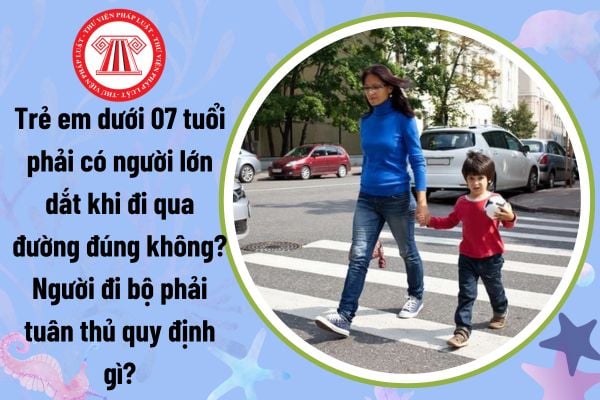 Trẻ em dưới 07 tuổi phải có người lớn dắt khi đi qua đường đúng không? Người đi bộ phải tuân thủ quy định gì?