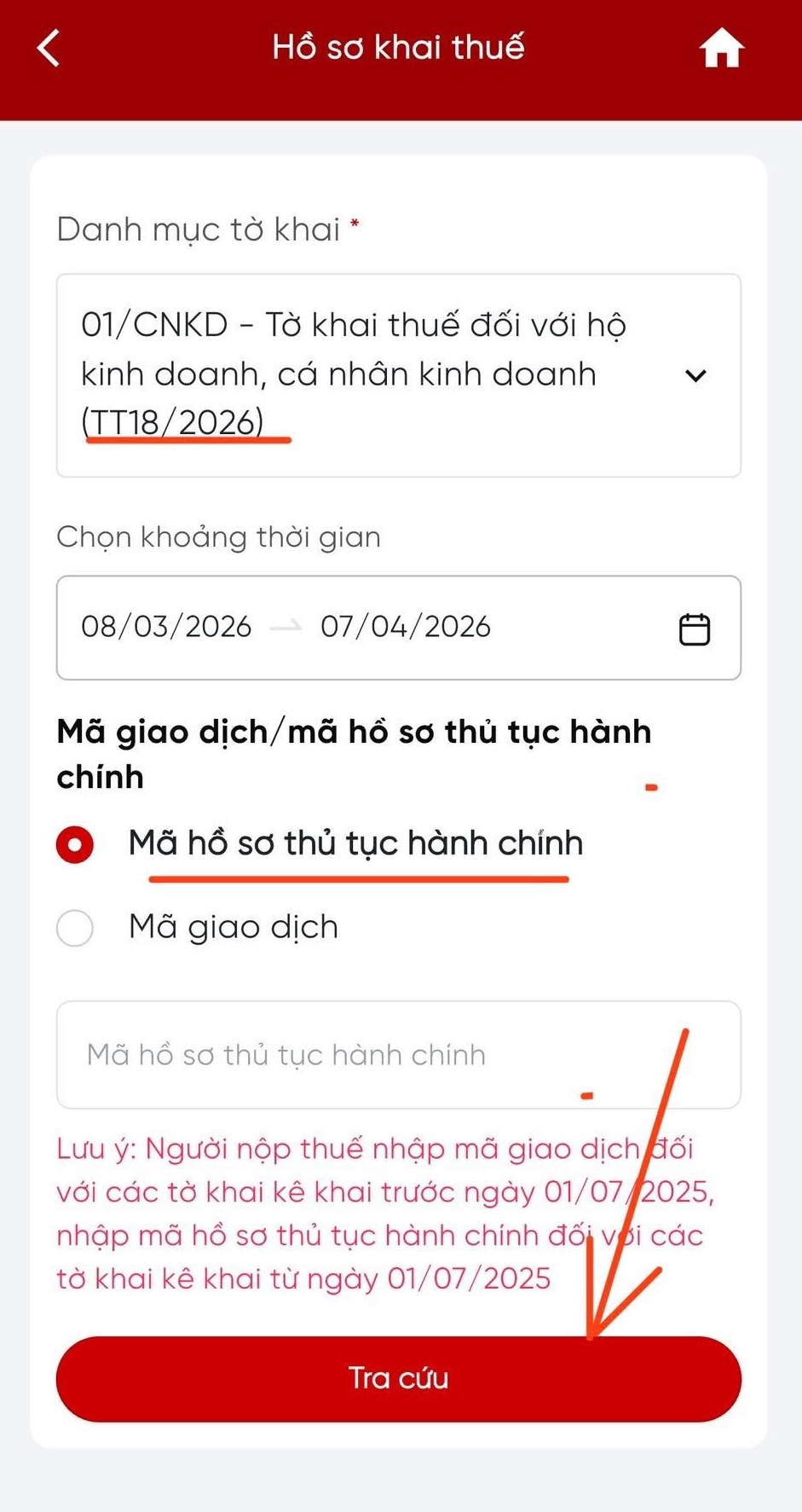 Hướng dẫn Hộ kinh doanh khai thuế bổ sung Quý 1/2026 trên Etax Mobile do khai sai, khai thiếu chi tiêt?
