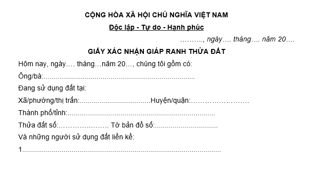 Mẫu biên bản ký giáp ranh khi xây nhà liền kề mới nhất là mẫu nào? Tải về biên bản ký giáp ranh khi xây nhà?