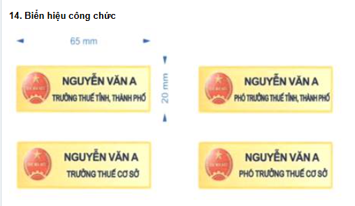 Quy định về biển hiệu công chức thuế từ 1/7/2026 thế nào? Mẫu biển hiệu công chức thuế ra sao?