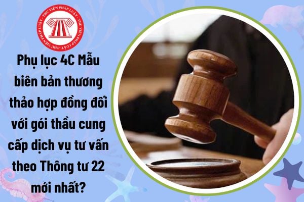 Phụ lục 4C Mẫu biên bản thương thảo hợp đồng đối với gói thầu cung cấp dịch vụ tư vấn theo Thông tư 22 mới nhất?