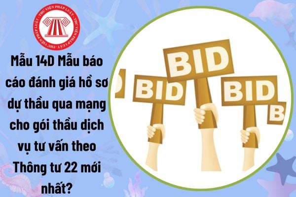 Mẫu 14D Mẫu báo cáo đánh giá hồ sơ dự thầu qua mạng cho gói thầu dịch vụ tư vấn theo Thông tư 22 mới nhất?