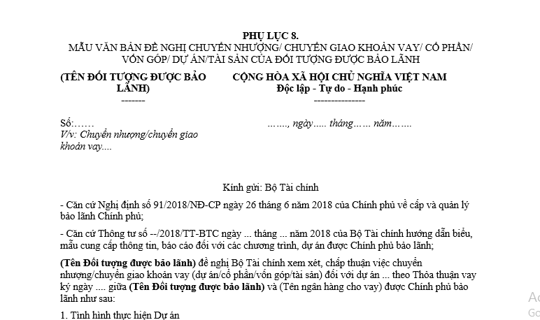 Phụ lục 8