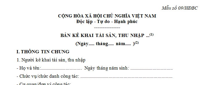 Hướng dẫn kê khai tài sản thu nhập trong hồ sơ ứng cứ Đại biểu Quốc Hội khóa 16 chi tiết, ra sao?