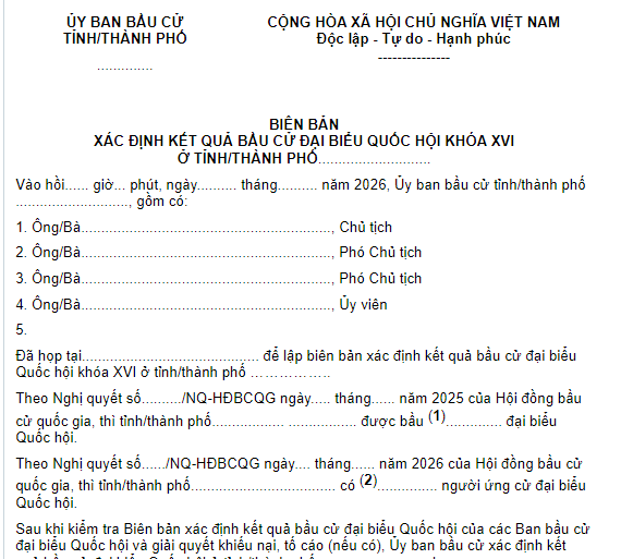 Hướng dẫn viết biên bản kiểm phiếu bầu cử 2026 chi tiết? Tổng hợp mẫu biên bản kiểm phiếu bầu cử?