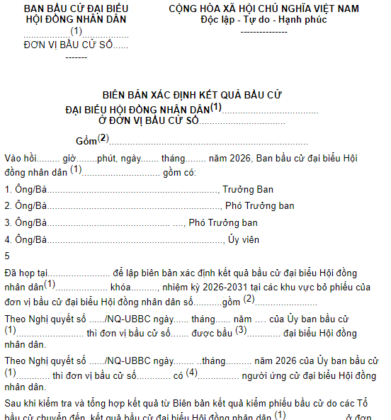 Hướng dẫn viết biên bản kiểm phiếu bầu cử 2026 chi tiết? Tổng hợp mẫu biên bản kiểm phiếu bầu cử?