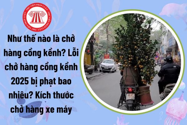 Như thế nào là chở hàng cồng kềnh? Lỗi chở hàng cồng kềnh 2025 bị phạt bao nhiêu? Kích thước chở hàng xe máy