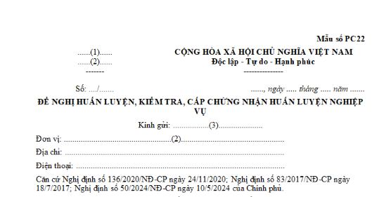 Mẫu đề nghị huấn luyện, kiểm tra, cấp Chứng nhận huấn luyện phòng cháy chữa cháy mới nhất? Tải về ở đâu?