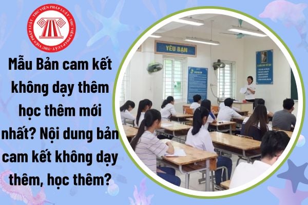 Mẫu Bản cam kết không dạy thêm học thêm mới nhất? Nội dung bản cam kết không dạy thêm, học thêm?