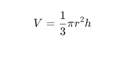 Công thức tính thể tích Hình nón
