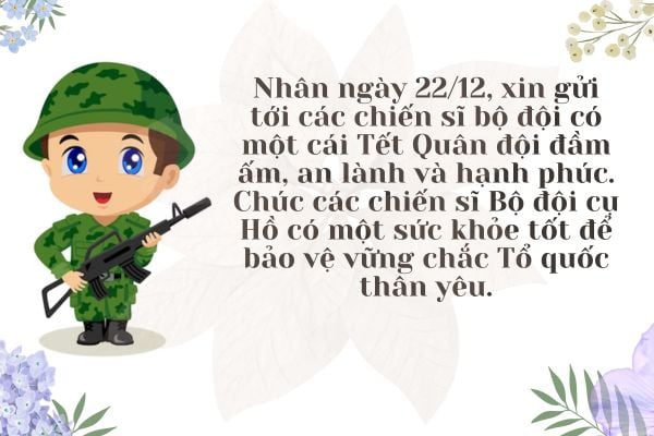 Mẫu thiệp tặng chú bộ đội nhân ngày 22 12?