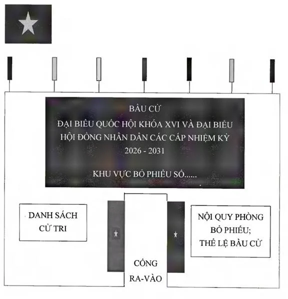 Sơ đồ khu vực phòng bỏ phiếu đại biểu Quốc hội khóa XVI và bầu cử đại biểu Hội đồng nhân dân các cấp nhiệm kỳ 2026 - 2031?