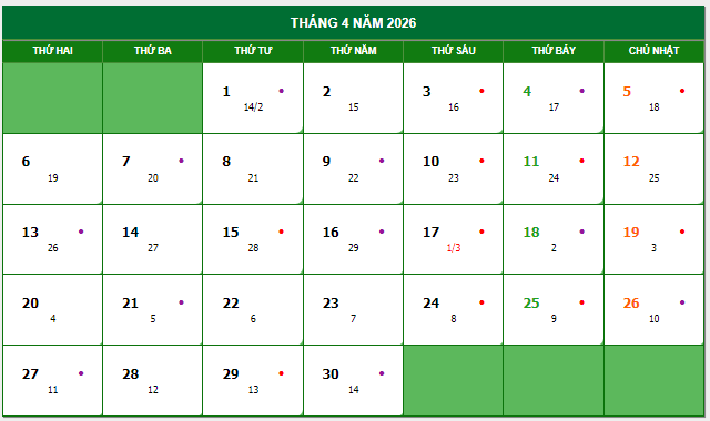 Hoán đổi ngày nghỉ Lễ Giỗ tổ hùng vương và lễ 30/4-1/5