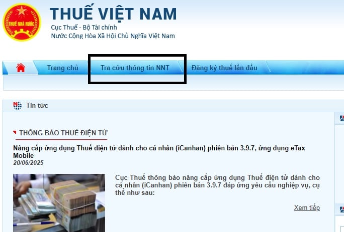 Hướng dẫn kiểm tra thông tin đăng ký thuế đã khớp với Cơ sở dữ liệu quốc gia về dân cư hay chưa, nhanh chóng?