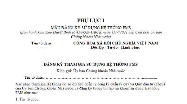 Mẫu đăng ký tham gia sử dụng hệ thống FMS mới nhất là mẫu nào? Tải mẫu đăng ký tham gia về ở đâu?