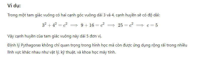 Định lý Pytago là gì? Công thức định lý Pytago thuận, đảo? Ví dụ về định lý Pytago trong toán học?