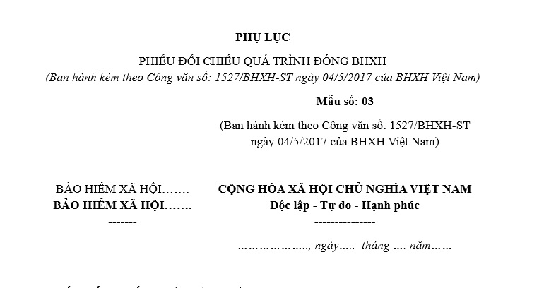 Mẫu phiếu đối chiếu quá trình đóng bảo hiểm xã hội mới nhất là mẫu nào?