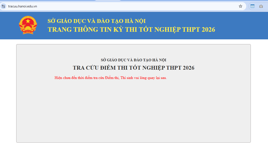 Cách tra cứu điểm thi Tốt nghiệp THPT 2026 HÀ NỘI? Tra cứu điểm thi Tốt nghiệp THPT Hà Nội ở đâu?