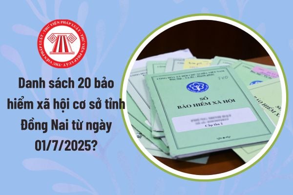 Danh sách 20 bảo hiểm xã hội cơ sở tỉnh Đồng Nai từ ngày 01/7? Địa chỉ BHXH cơ sở tỉnh Đồng Nai ở đâu?