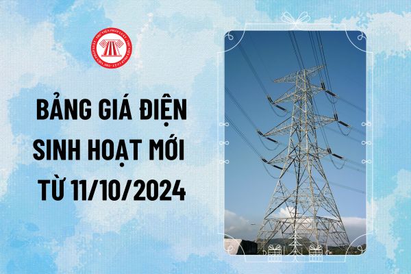 Bảng giá điện sinh hoạt 2024 mới từ 11/10/2024 thế nào? Bảng giá điện mới tăng bao nhiêu %?