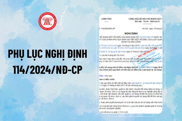 Phụ lục Nghị định 114/2024 sửa đổi Nghị định 151/2017/NĐ-CP hướng dẫn Luật Quản lý, sử dụng tài sản công gồm những mẫu nào?