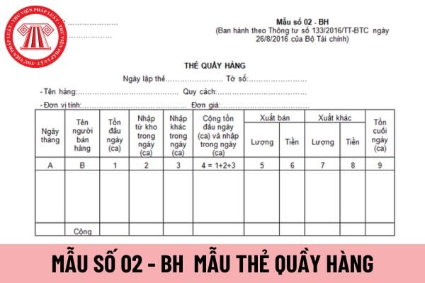 mẫu thẻ quầy hàng