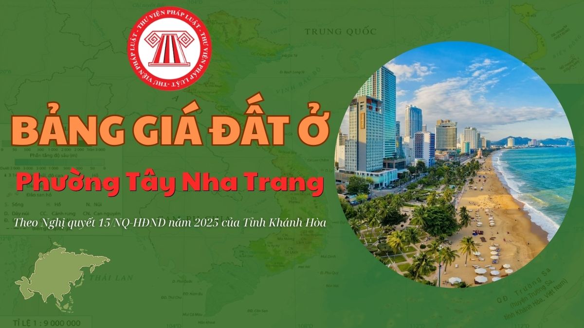 Bảng giá đất ở Phường Tây Nha Trang Tỉnh Khánh Hòa 2026
