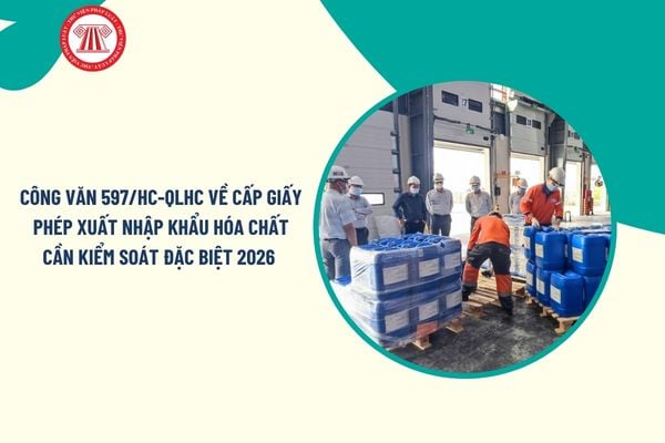 Công văn 597/HC-QLHC về cấp Giấy phép xuất nhập khẩu hóa chất cần kiểm soát đặc biệt 2026 ra sao?