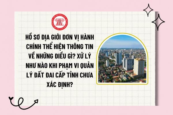 Hồ sơ địa giới đơn vị hành chính thể hiện thông tin về những điều gì? Xử lý như nào khi phạm vi quản lý đất đai cấp tỉnh chưa xác định? 