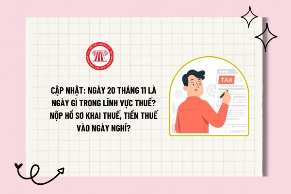 CẬP NHẬT: Ngày 20 tháng 11 là ngày gì trong lĩnh vực thuế? Có thể nộp hồ sơ khai thuế, tiền thuế vào ngày nghỉ?