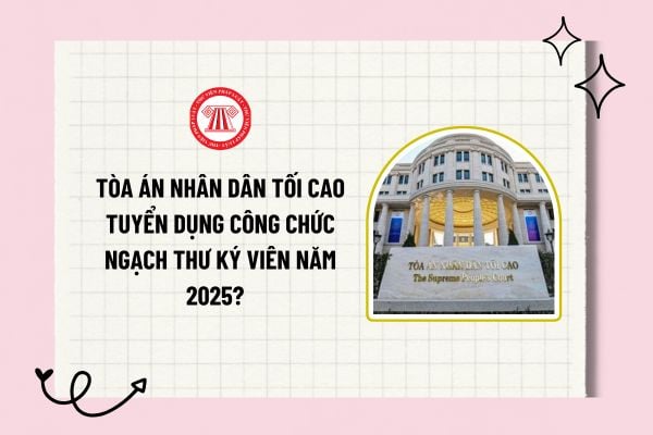 Tòa án nhân dân tối cao tuyển dụng công chức ngạch Thư ký viên năm 2025? Thời hạn nộp hồ sơ dự tuyển?