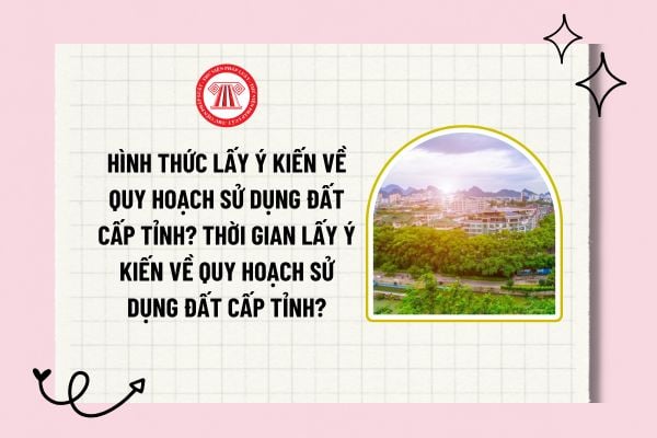 Hình thức ý kiến về quy hoạch sử dụng đất cấp tỉnh? Thời gian lấy ý kiến về quy hoạch sử dụng đất cấp tỉnh? 